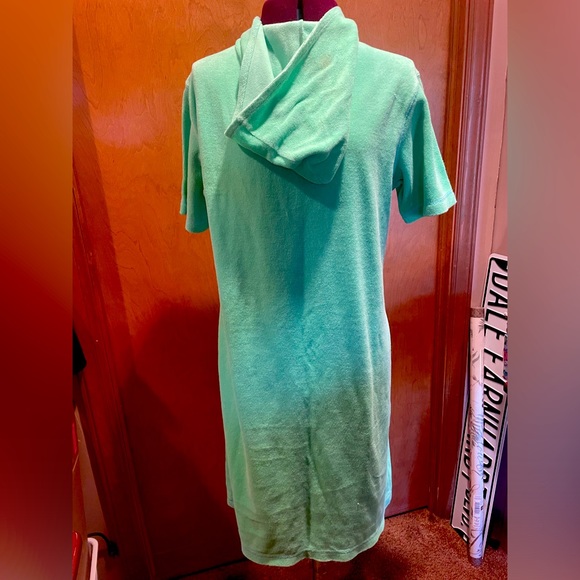 Quacker Factory Terry cloth 1/4 zip cover up with hood size x-small - Picture 2 of 3